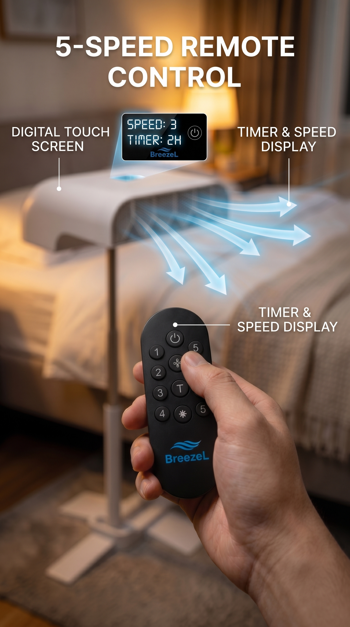 BreezeL Bed Cooling Fan
