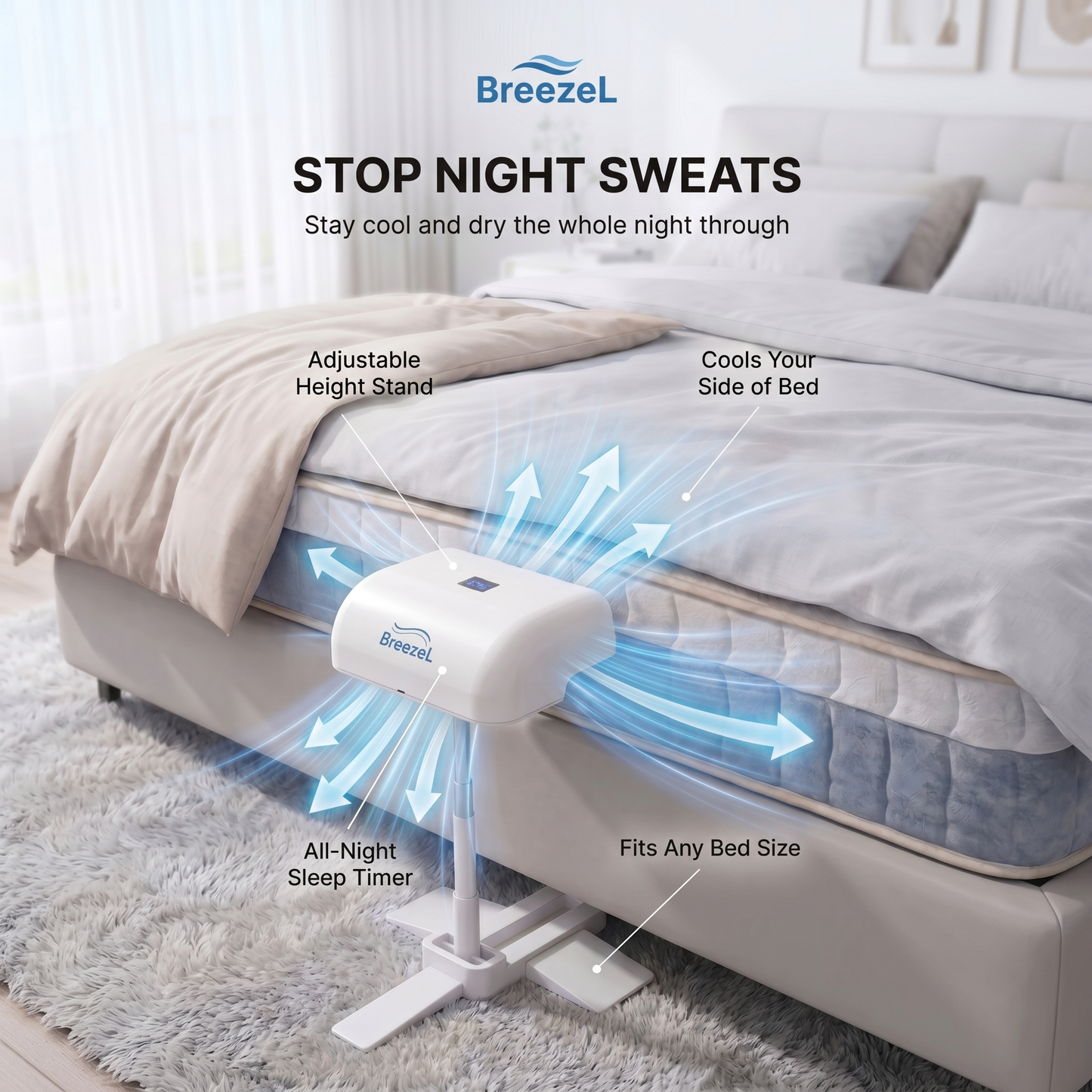 BreezeL Bed Cooling Fan